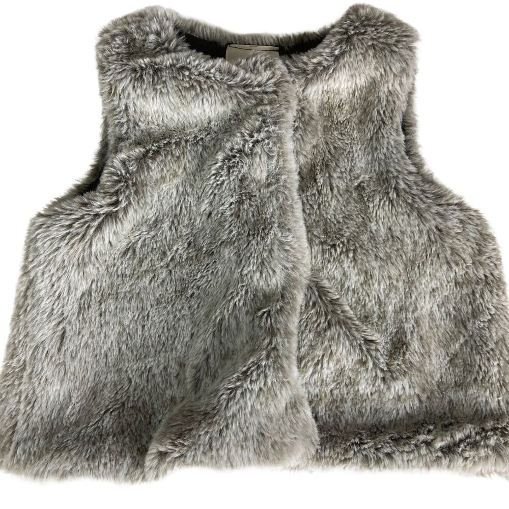 First Impressions Baby Girls Faux Fur Vest 6-9 Months Gray